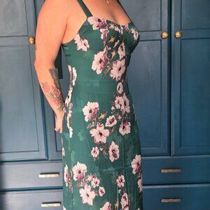 Rihoas green satin dress